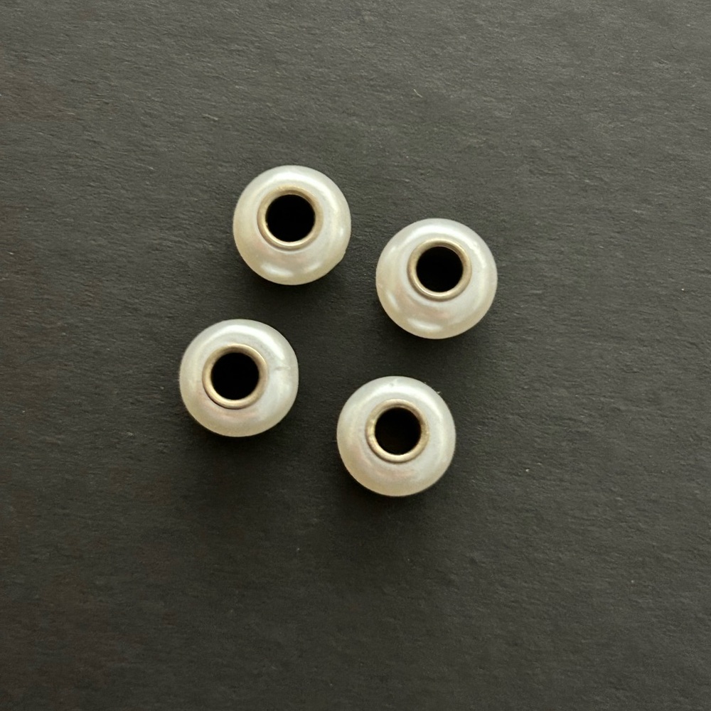 Pandora White Bead Pearl Charms (Set of 4)